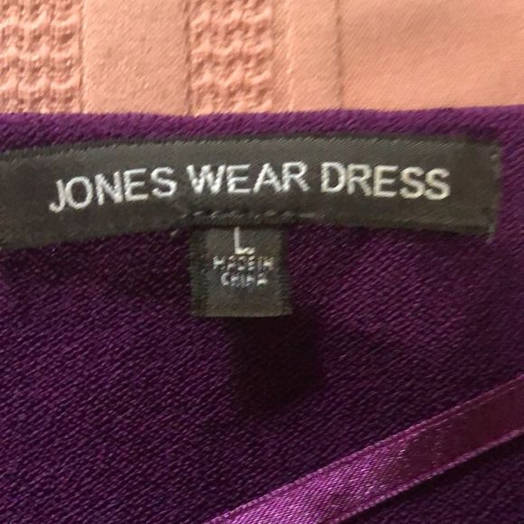 Jones New York sweater dress in black, purple, ecru, yellow, and light gray / L - Picture 10 of 14